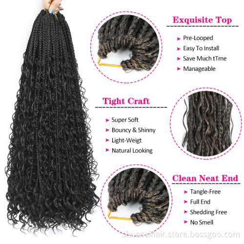 Bohomian River Goddess Faux Locs Box Braid Curly Crochet Hair Braids Senegal Twist Hair Braiding Hair Extension accessories Soft